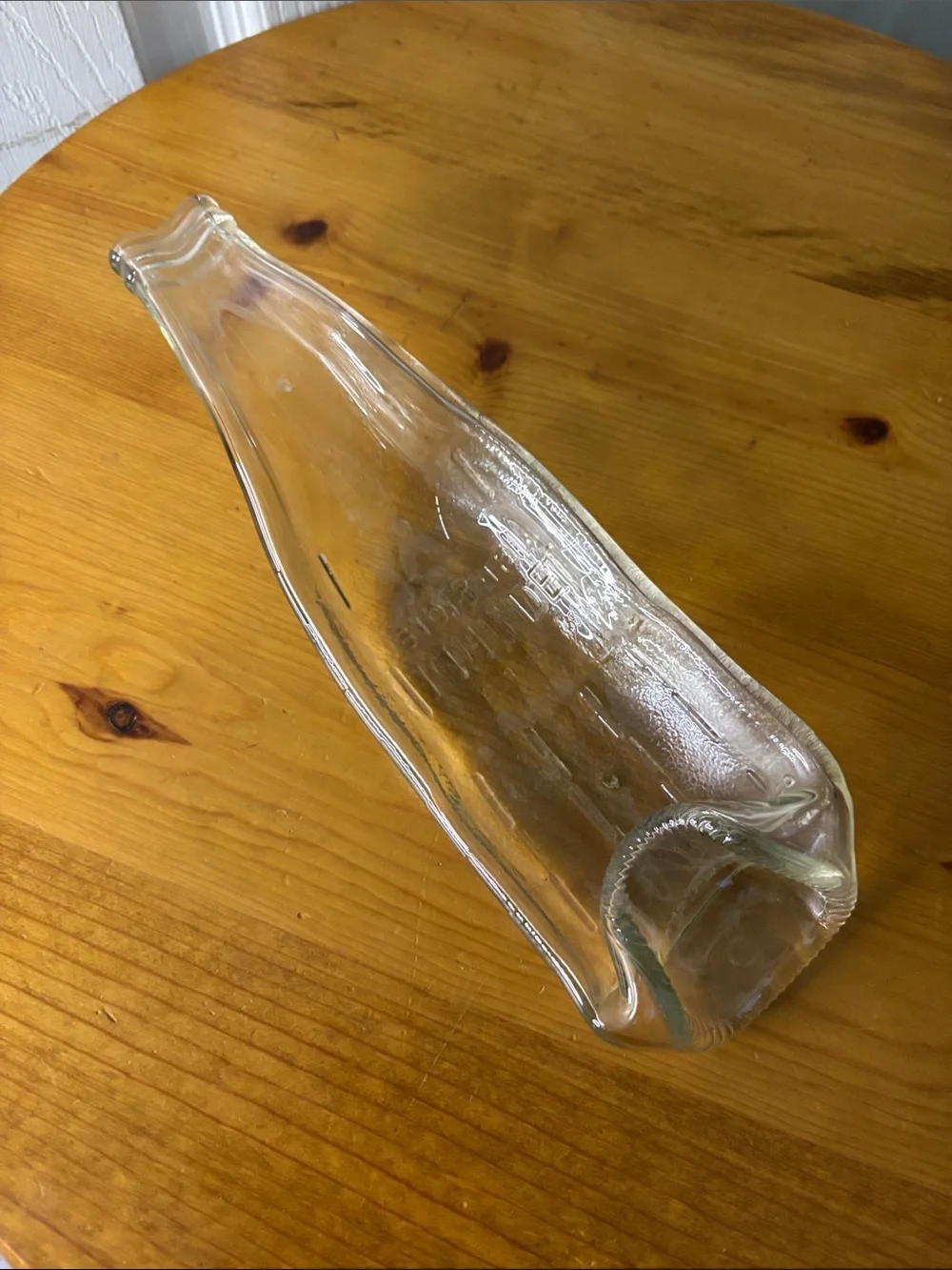 Clear Melted Glass Bottle Spoon Holder (C)